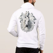 Pull À Capuche 6 chevaux blancs (Dos)