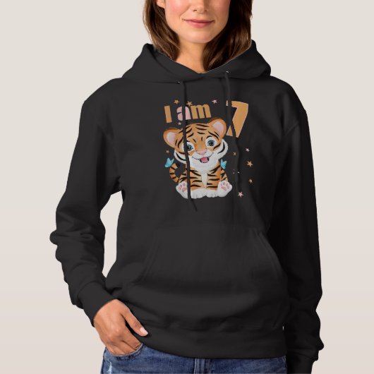 Pull À Capuche 7 Ans 7 Anniversaire tenue garçon fille tigre (Devant)