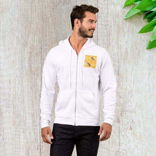 Pull À Capuche Abeilles de miel sur un Motif de nid d'abeille