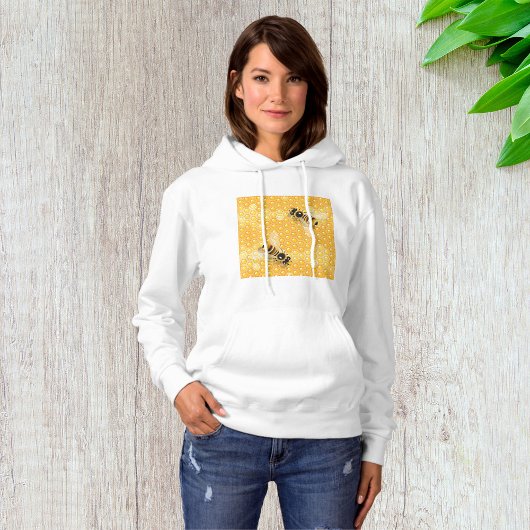 Pull À Capuche Abeilles de miel sur un Motif de nid d'abeille
