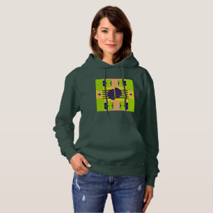 Pull À Capuche Abstrait Green et Pastels Design avec Circles Hoo