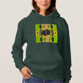 Pull À Capuche Abstrait Green et Pastels Design avec Circles Hoo (Devant)