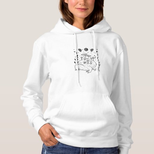 Pull À Capuche Academia Moon Witchy Goblincore Aesthetic Frog (Devant)