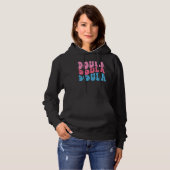Pull À Capuche Accoucheuse étudiante doula rétro funky Accoucheus (Devant entier)