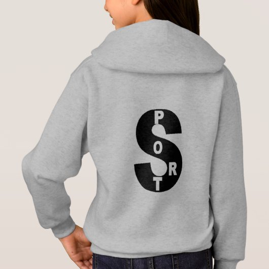 Pull à capuche acier dos filles DESIGN SPORT (Dos)