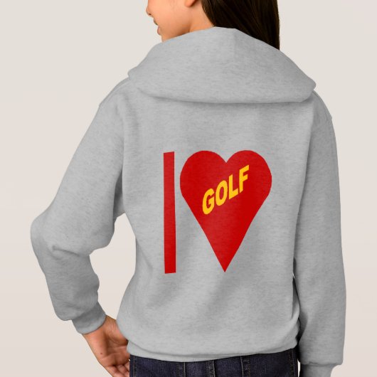 Pull à capuche acier dos filles I LOVE GOLF (Dos)