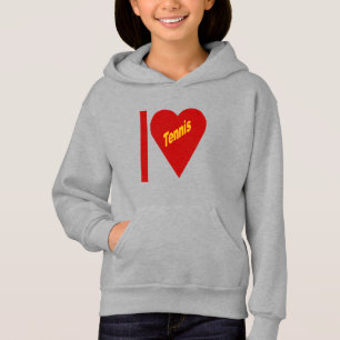 Pull à capuche acier filles I LOVE TENNIS