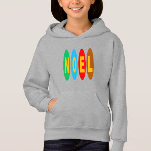 Pull à capuche acier filles NOEL BONBONS