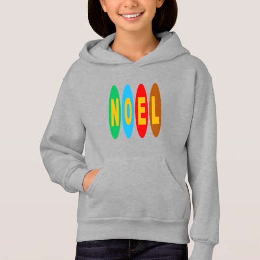 Pull à capuche acier filles  NOEL  BONBONS  (Devant)