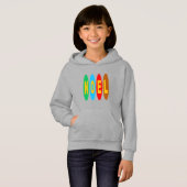 Pull à capuche acier filles  NOEL  BONBONS  (Devant entier)