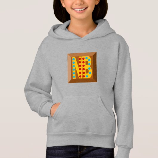 Pull à capuche acier filles NOEL BONBONS (Devant)
