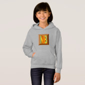 Pull à capuche acier filles NOEL BONBONS (Devant entier)