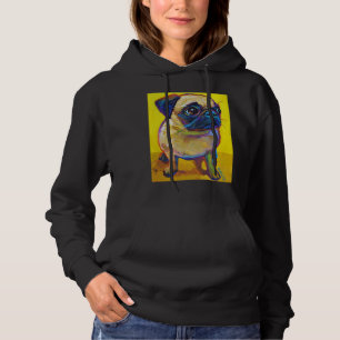 Pull À Capuche Adorable Carlin chiot sur T-shirt classique jaune