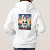 Pull À Capuche "Adorablement Awkward : Le lapin blanc espiègle av (Dos)