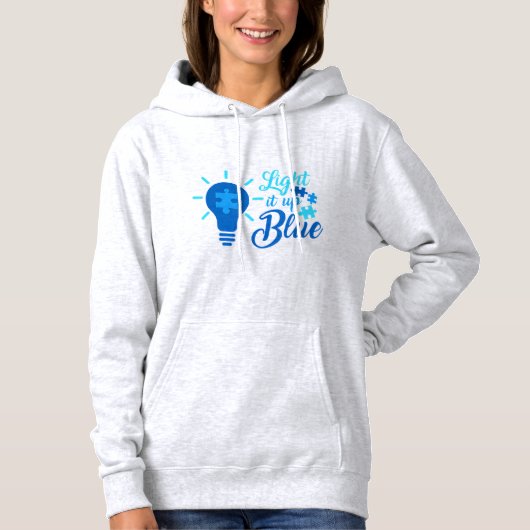 Pull À Capuche Afficher Le Support De L'Acceptation De L'Autisme (Devant)