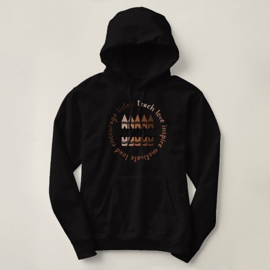 Pull À Capuche Afro Africain Noir Mois d'histoire Melanin Enseign (Design devant)