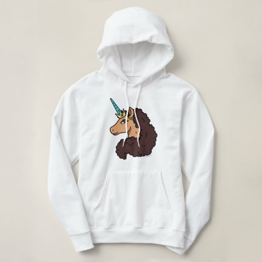 Pull À Capuche Afro Unicorn | Divin (Design devant)