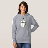 Pull À Capuche Agender Pride Snowman Snowperson Drapeau vert (Devant entier)