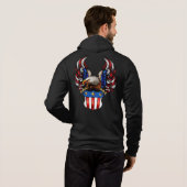 Pull À Capuche Aigle américain, Rouge Blanc & Bleu, Patriote, Swe (Dos entier)