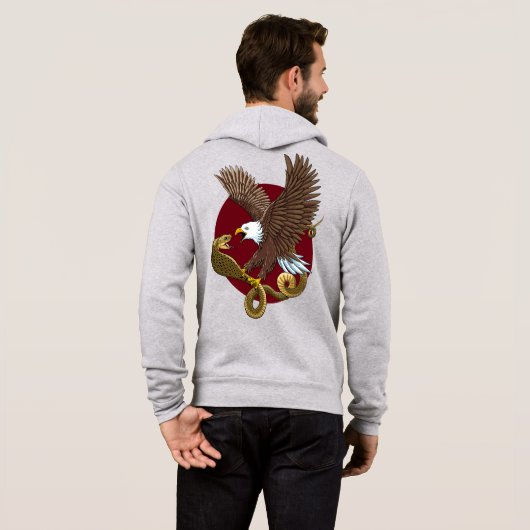 Pull À Capuche Aigle et serpent (Dos entier)