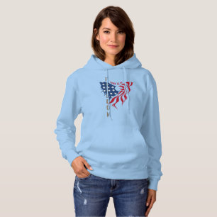 Pull À Capuche Aigle Patriotique Né pour être Libre Femmes