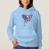 Pull À Capuche Aigle Patriotique Né pour être Libre | Femmes (Devant)