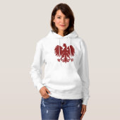 Pull À Capuche Aigle polonaise rouge Damas (Devant entier)