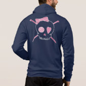 Pull À Capuche Aiguilles de crâne et de tricot (rose et blanc) (Dos)