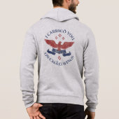 Pull À Capuche Ailes d'aigle Écriture Exode 19:4 Rouge/Bleu (Dos)