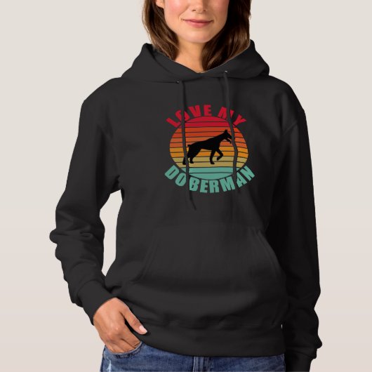 Pull À Capuche Aimez Mon Doberman (Devant)