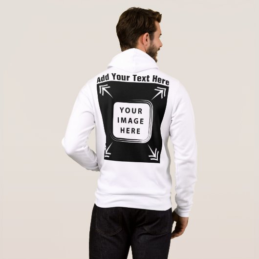 Pull À Capuche Ajouter un texte photo Modèle personnalisé face ar (Dos entier)