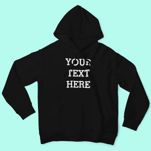 Pull À Capuche Ajouter votre propre texte personnalisé ici noir e