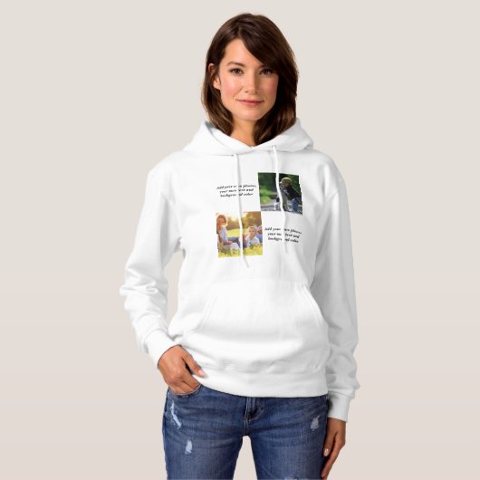 Pull À Capuche Ajoutez vos propres photos, texte et jetez pi par  (Devant entier)