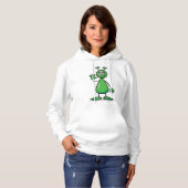 Pull À Capuche Alien Martien de Dessin Animé aux Trois Yeux Verts (Devant entier)