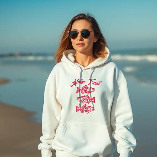 Pull À Capuche Aloha Trout Hawaiian Cherry Red