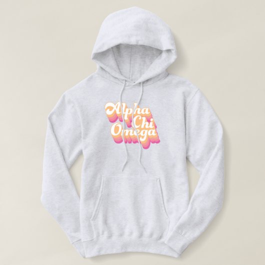 Pull À Capuche Alpha Chi Omega | Écriture Groovy (Design devant)