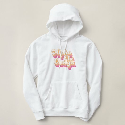 Pull À Capuche Alpha Chi Omega | Écriture Groovy (Design devant)
