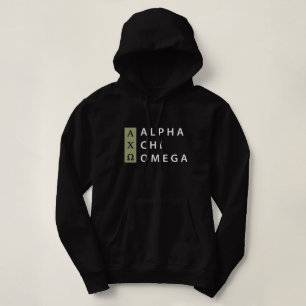 Pull À Capuche Alpha Chi Omega   Logo empilé