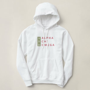 Pull À Capuche Alpha Chi Omega   Logo Empilé