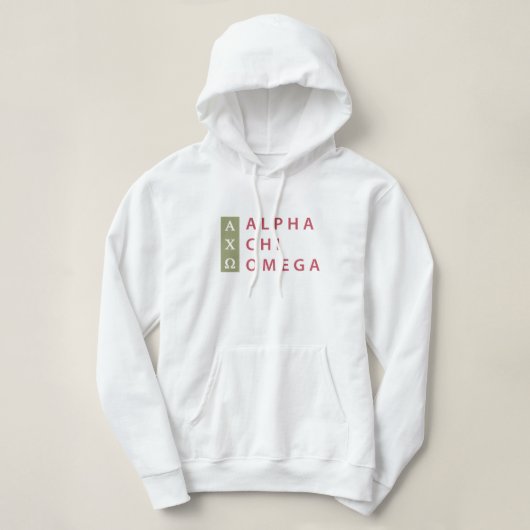 Pull À Capuche Alpha Chi Omega | Logo Empilé (Design devant)