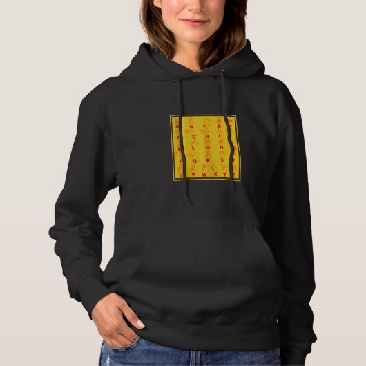 Pull À Capuche Alphabet de surdité Langue des signes Langue des s (Devant)