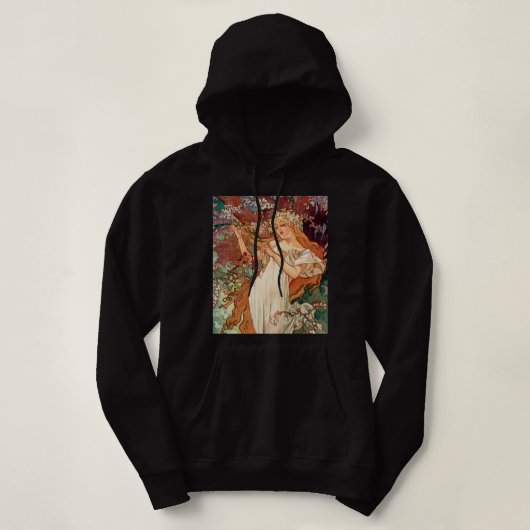 Pull À Capuche Alphonse Mucha, Les Saisons (1896) Le Printemps (Design devant)