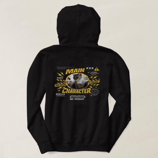 Pull À Capuche Amateurs de chats Personnalisés Drôles de Personna (Design dos)