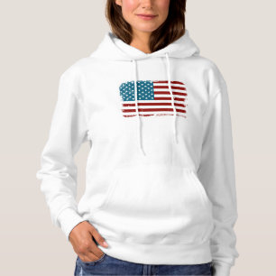 Pull À Capuche American Flag étoiles rayures rouge blanc bleu