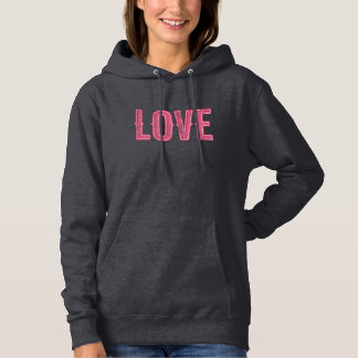 Pull À Capuche Amour rétro - Typographie Vintage en rose