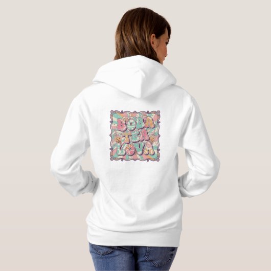 Pull À Capuche Amoureux de Bubble Tea (Dos entier)