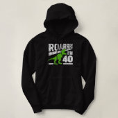 Pull À Capuche Amusant 40e anniversaire T-Rex Dinosaur 40 ans (Design devant)