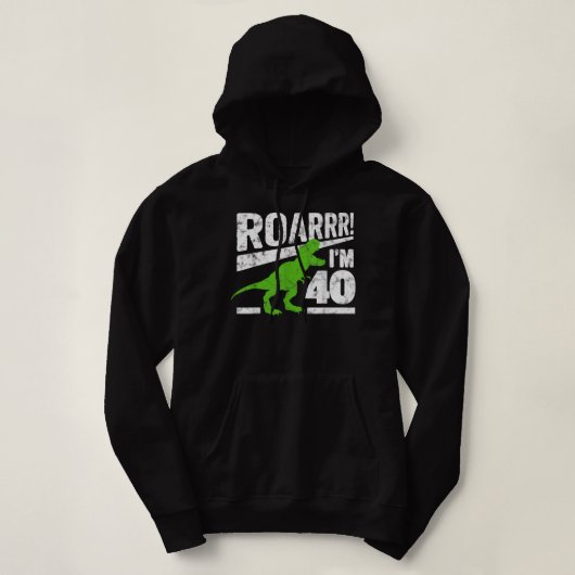 Pull À Capuche Amusant 40e anniversaire T-Rex Dinosaur 40 ans (Design devant)