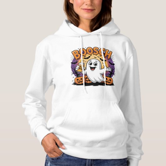 Pull À Capuche Amusant Fantôme "Boosch" Halloween Design (Devant)