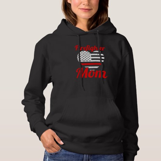 Pull À Capuche Amusant pompier maman pompier maman pompier maman (Devant)